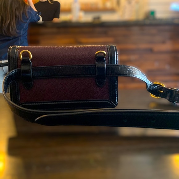 Coach Riley Convertible Bag Waist Belt Black Plum Pebbled Leather Bag - Picture 2 of 16